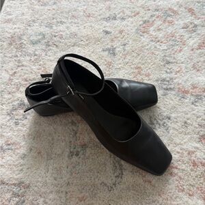 Vagabond Black Square-Toe Flats (New)